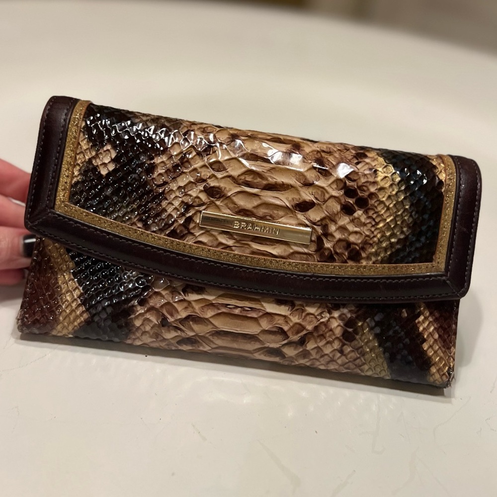 Brahmin Trifold Wallet w/ Checkbook Cover